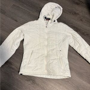 Women’s Hooded Quilted Puffer Jacket in White
